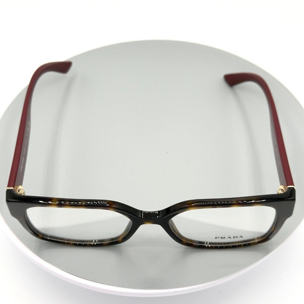 Prada Eyeglasses Frames CPR 10 W 2AU-1O1 Tortoise Red Square Full Rim 54-17-140 - Picture 3 of 11